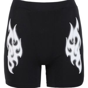 Heron Preston flame-print biker shorts - Black